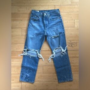 Levi's Women’s Ripped 501 Blue Jeans